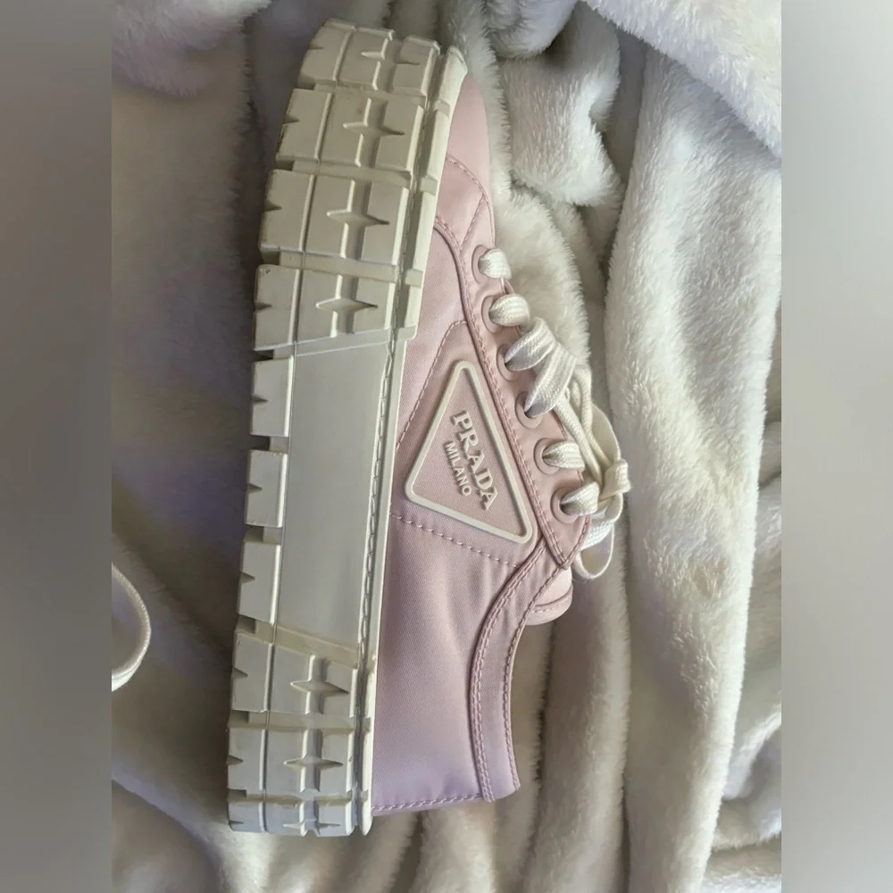 Prada Pink Platform Sneakers